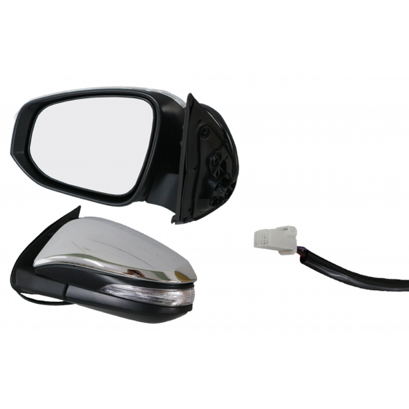 Toyota Hilux Utility Left Front Door Mirror, Chrome Electric with IND with Auto Fold (5/2015 to 11/2025)
